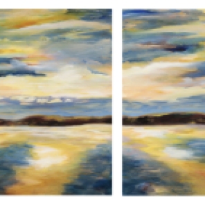 Alice Rich, Golden Delft, diptych, 30" x 30" panels